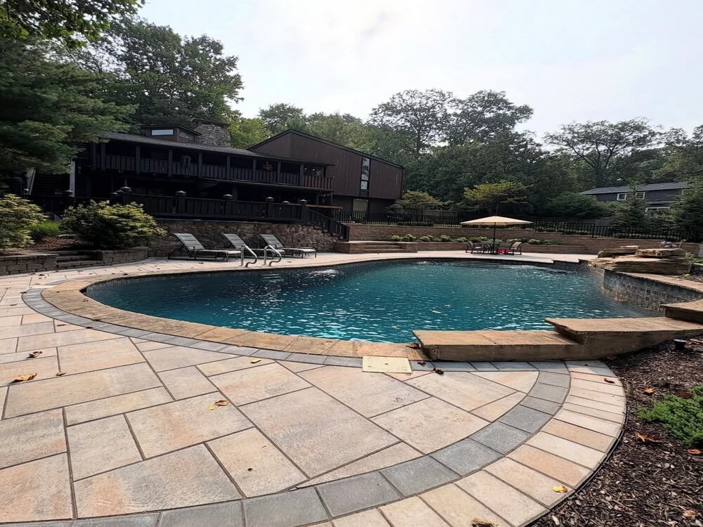 Backyard revamp patio design custom wooden bar river vale nj cover