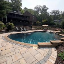 Backyard revamp patio design custom wooden bar river vale nj 1