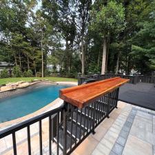 Backyard revamp patio design custom wooden bar river vale nj 3