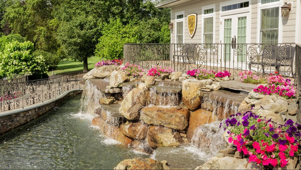 Water ponds waterfalls