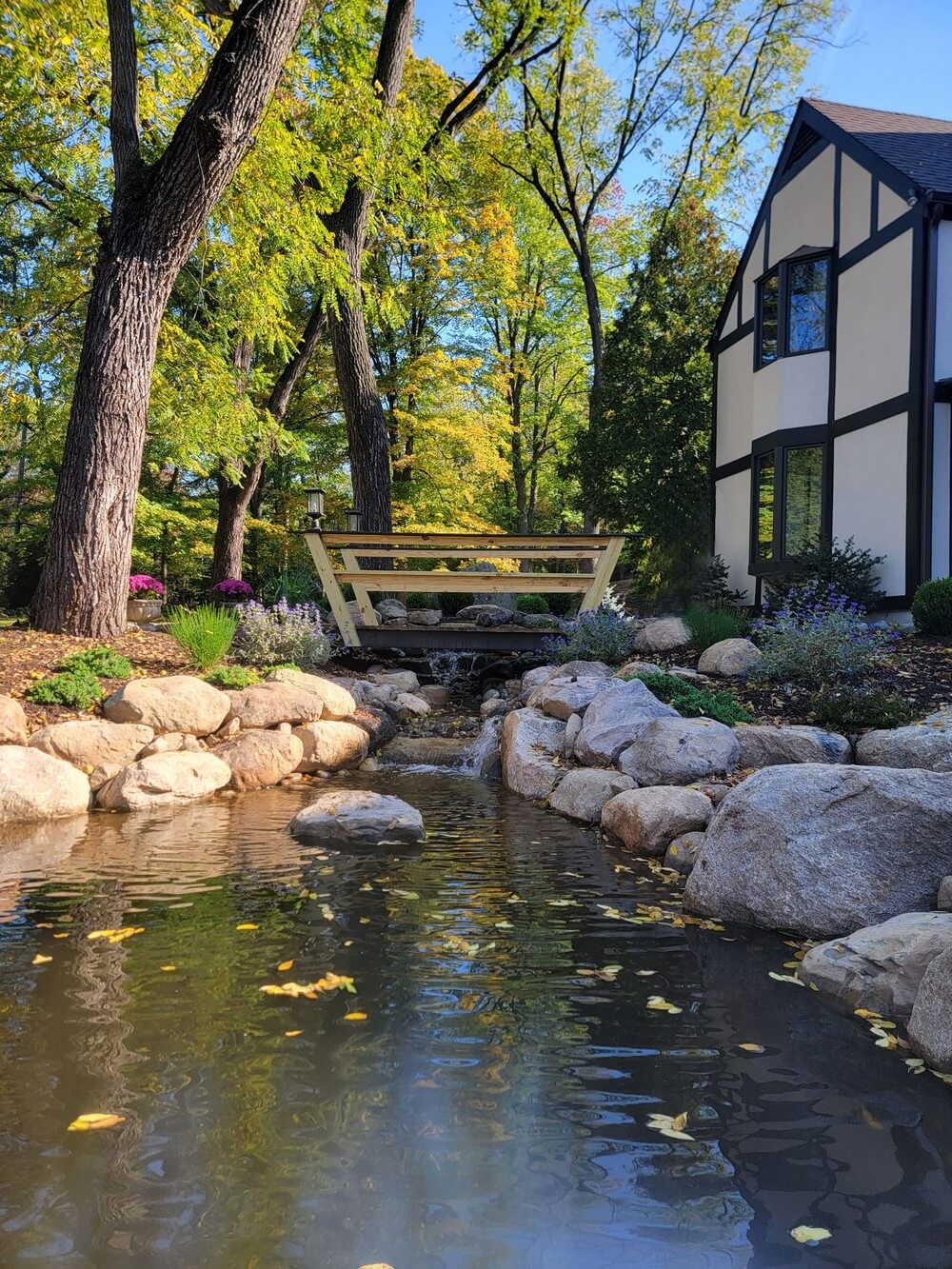 Water ponds waterfalls